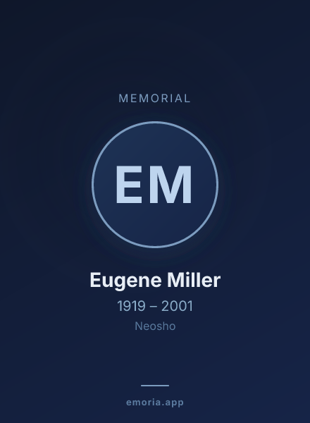 Memorial portrait of Eugene Miller
