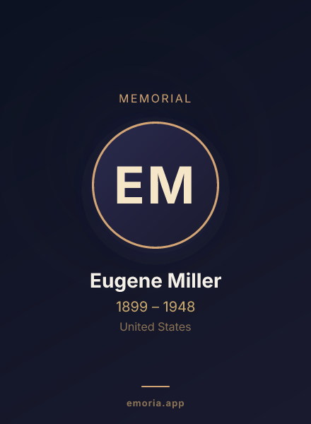 Memorial portrait of Eugene Miller