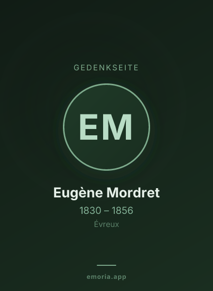 Gedenkportrait von Eugène Mordret