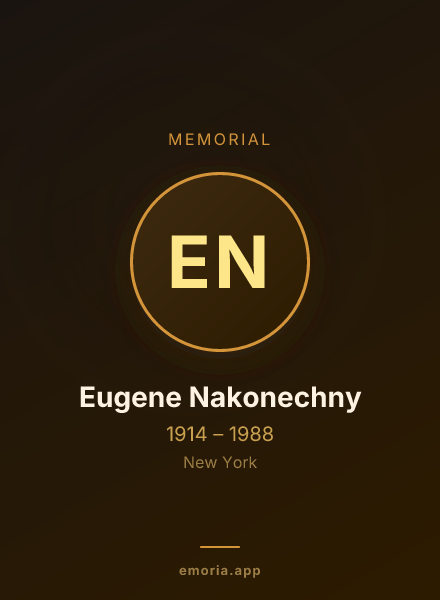 Memorial portrait of Eugene Nakonechny