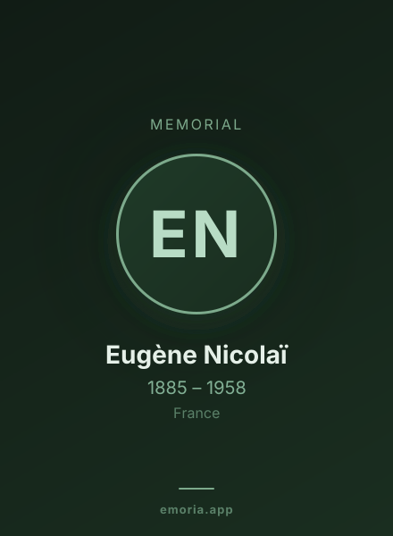 Memorial portrait of Eugène Nicolaï