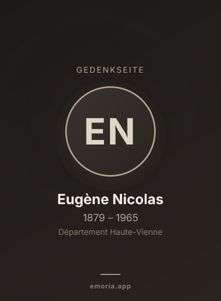 Gedenkportrait von Eugène Nicolas