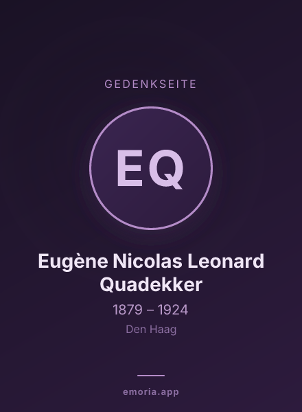 Gedenkportrait von Eugène Nicolas Leonard Quadekker