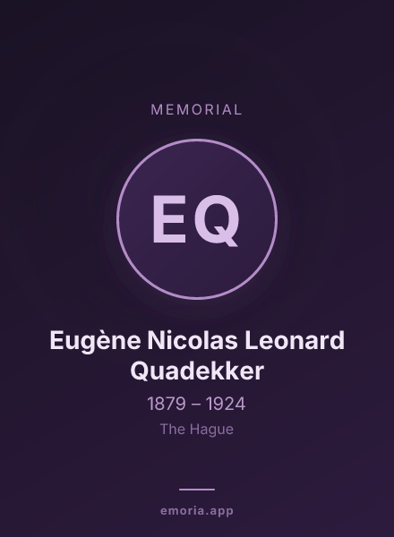 Memorial portrait of Eugène Nicolas Leonard Quadekker