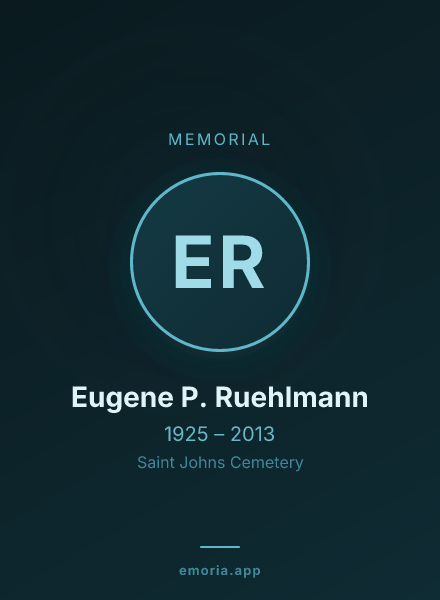 Memorial portrait of Eugene P. Ruehlmann