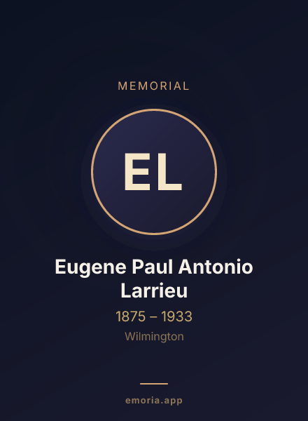 Memorial portrait of Eugene Paul Antonio Larrieu