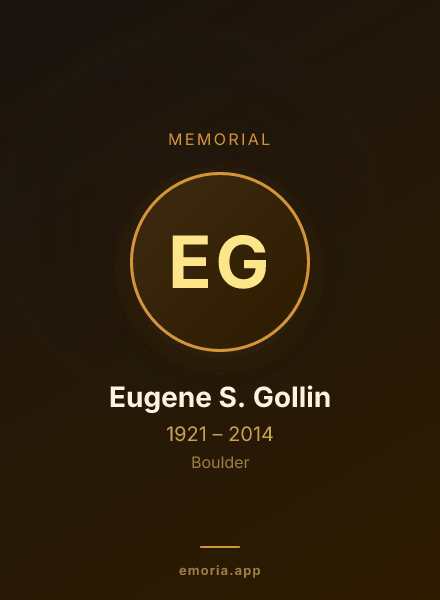 Memorial portrait of Eugene S. Gollin