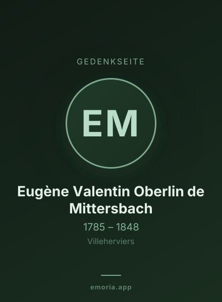 Gedenkportrait von Eugène Valentin Oberlin de Mittersbach