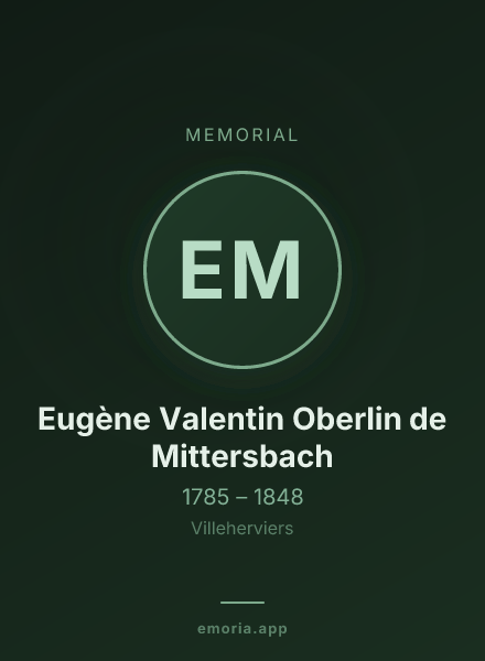 Memorial portrait of Eugène Valentin Oberlin de Mittersbach