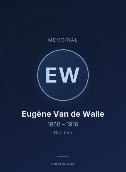 Memorial portrait of Eugène Van de Walle