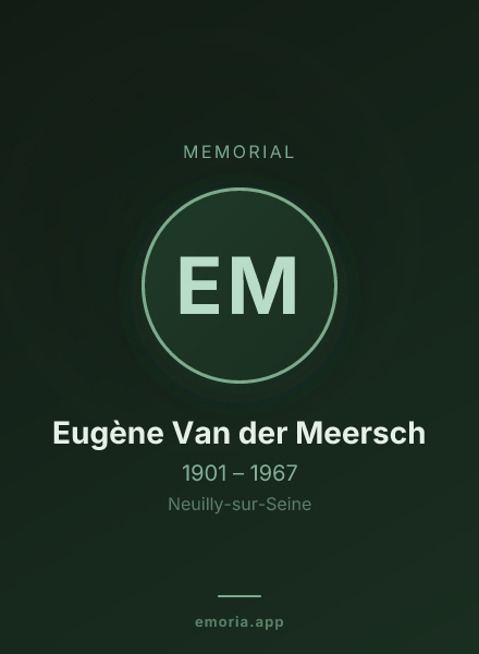 Memorial portrait of Eugène Van der Meersch