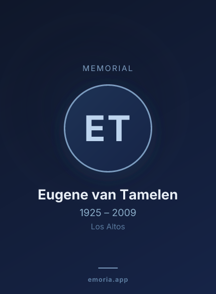 Memorial portrait of Eugene van Tamelen