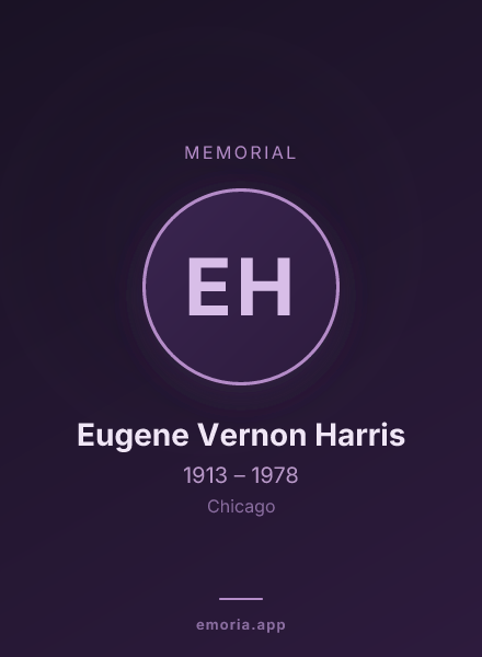 Memorial portrait of Eugene Vernon Harris