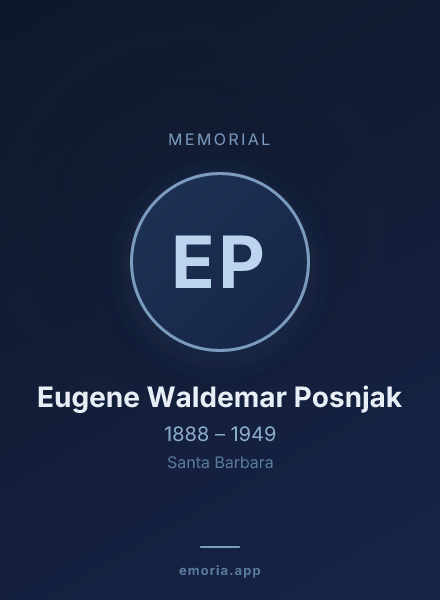 Memorial portrait of Eugene Waldemar Posnjak