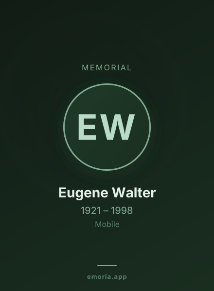Memorial portrait of Eugene Walter