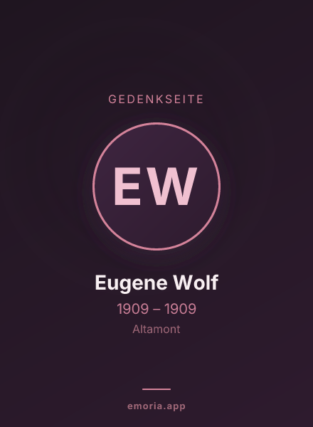 Gedenkportrait von Eugene Wolf