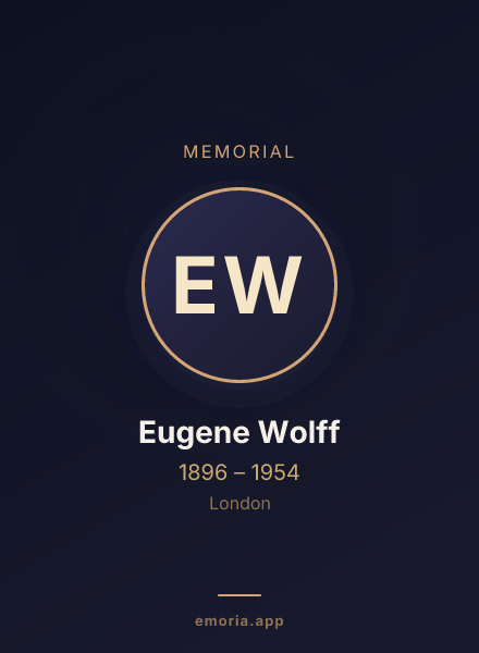 Memorial portrait of Eugene Wolff
