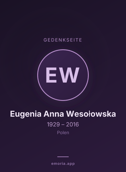 Gedenkportrait von Eugenia Anna Wesołowska
