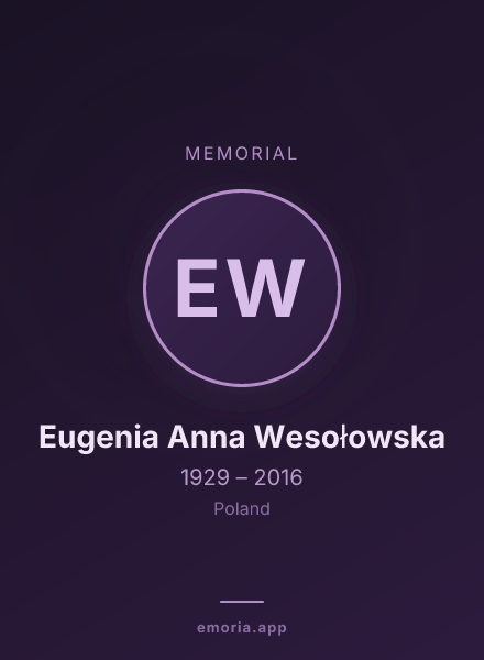 Memorial portrait of Eugenia Anna Wesołowska
