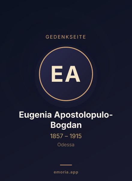Gedenkportrait von Eugenia Apostolopulo-Bogdan