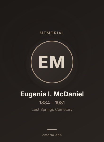 Memorial portrait of Eugenia I. McDaniel