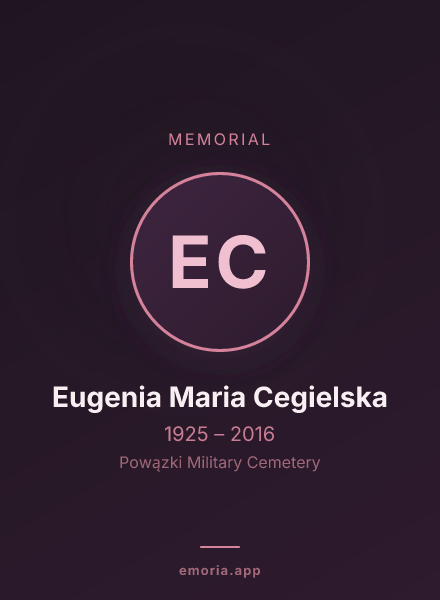 Memorial portrait of Eugenia Maria Cegielska
