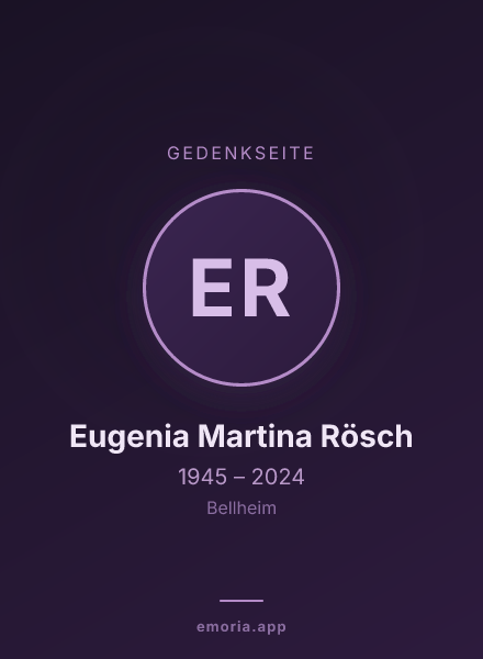 Gedenkportrait von Eugenia Martina Rösch