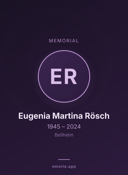 Memorial portrait of Eugenia Martina Rösch