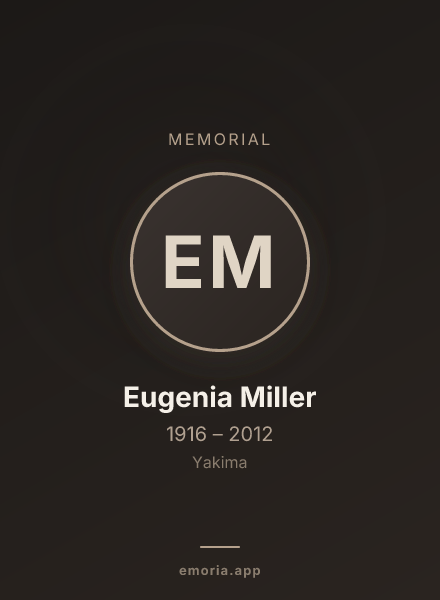 Memorial portrait of Eugenia Miller