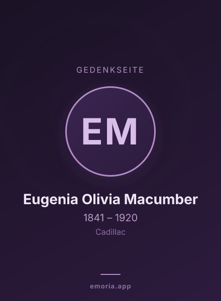 Gedenkportrait von Eugenia Olivia Macumber