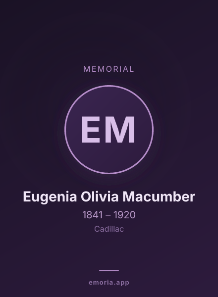 Memorial portrait of Eugenia Olivia Macumber