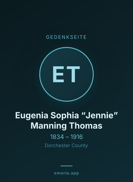 Gedenkportrait von Eugenia Sophia “Jennie” Manning Thomas