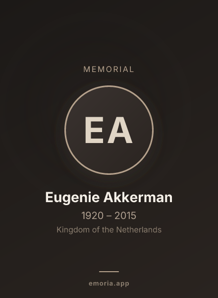 Memorial portrait of Eugenie Akkerman