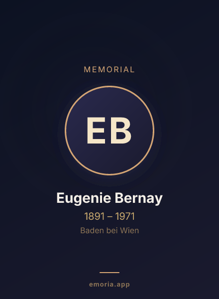 Memorial portrait of Eugenie Bernay