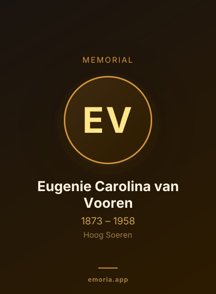 Memorial portrait of Eugenie Carolina van Vooren