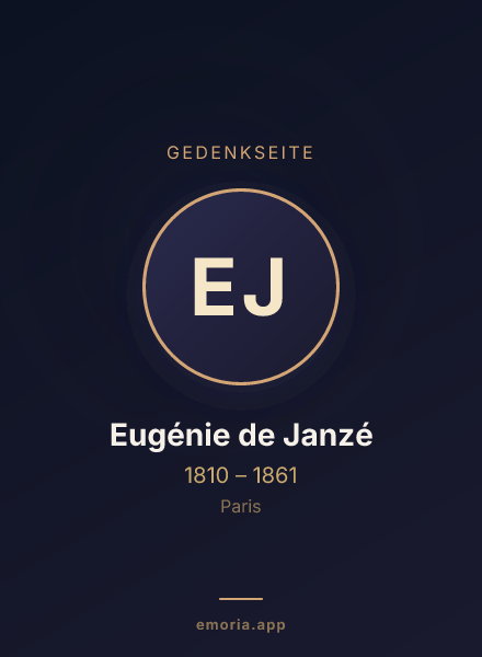 Gedenkportrait von Eugénie de Janzé