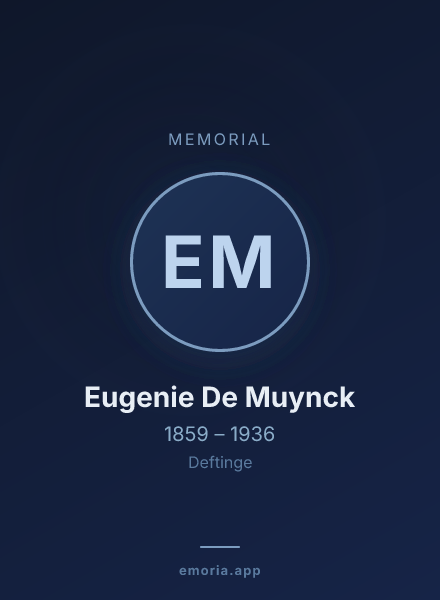 Memorial portrait of Eugenie De Muynck
