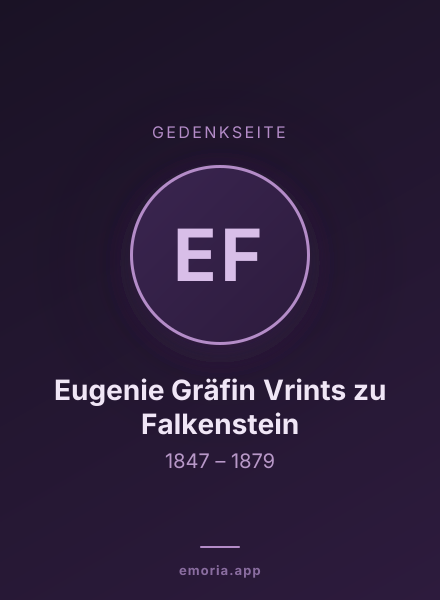 Gedenkportrait von Eugenie Gräfin Vrints zu Falkenstein