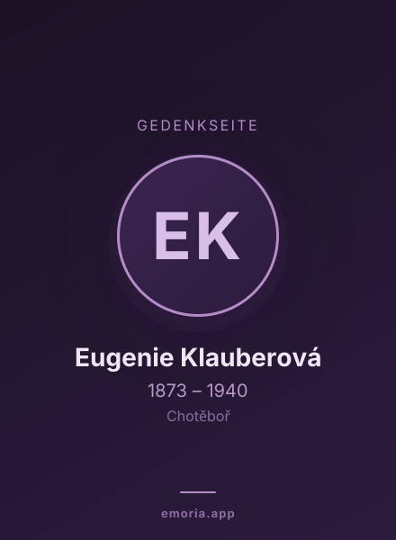 Gedenkportrait von Eugenie Klauberová