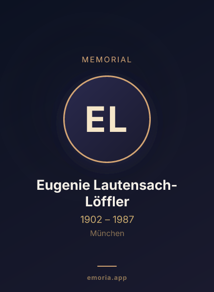 Memorial portrait of Eugenie Lautensach-Löffler