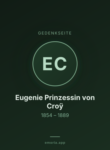 Gedenkportrait von Eugenie Prinzessin von Croÿ