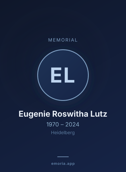 Memorial portrait of Eugenie Roswitha Lutz