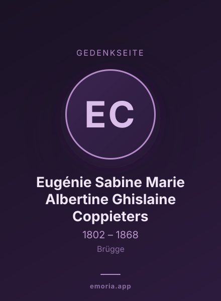 Gedenkportrait von Eugénie Sabine Marie Albertine Ghislaine Coppieters