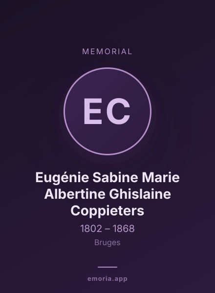 Memorial portrait of Eugénie Sabine Marie Albertine Ghislaine Coppieters