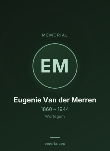 Memorial portrait of Eugenie Van der Merren