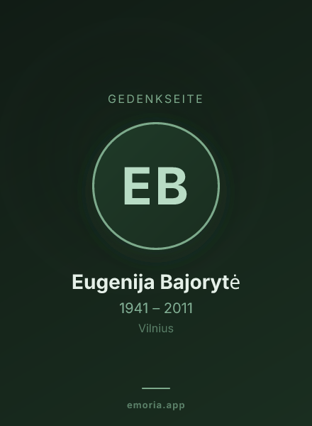 Gedenkportrait von Eugenija Bajorytė