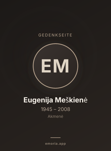 Gedenkportrait von Eugenija Meškienė