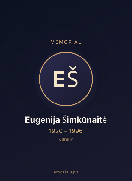 Memorial portrait of Eugenija Šimkūnaitė