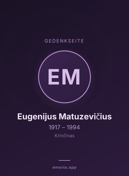Gedenkportrait von Eugenijus Matuzevičius