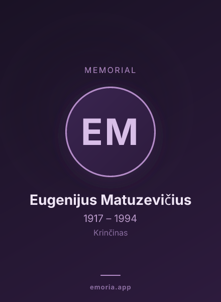 Memorial portrait of Eugenijus Matuzevičius
